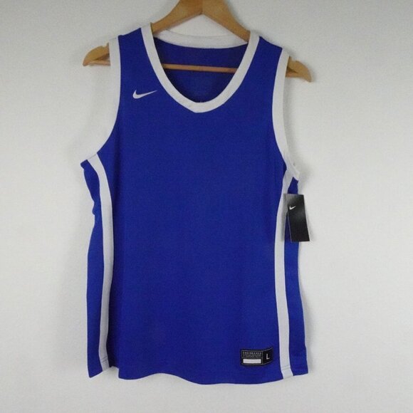 Nike Dri-Fit Basketball Jersey Shirt Women's Size L Blue - Picture 1 of 8